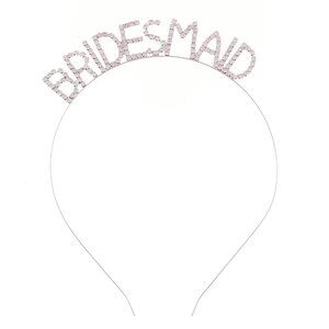 Rhinestone Bridesmaid Headband Bridal Shower Bachelorette Party Headbands (Silve